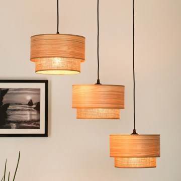 Brilagi - Lámpara colgante MONTANA BOHO 3xE27/15W/230V marrón/negro