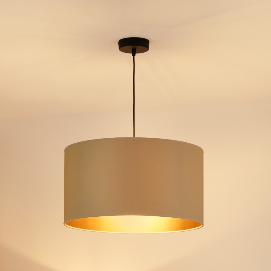 Brilagi - Lámpara colgante OREGON ROLLER VEGE 1xE27/15W/230V diá. 45 cm beige