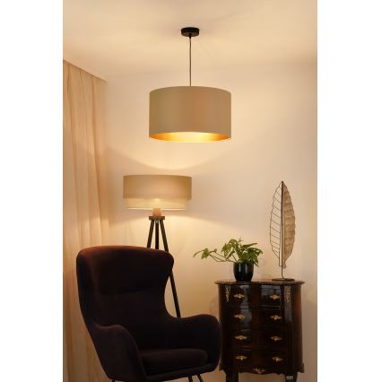 Brilagi - Lámpara colgante OREGON ROLLER VEGE 1xE27/15W/230V diá. 45 cm beige