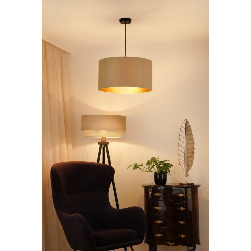 Brilagi - Lámpara colgante OREGON ROLLER VEGE 1xE27/15W/230V diá. 45 cm beige
