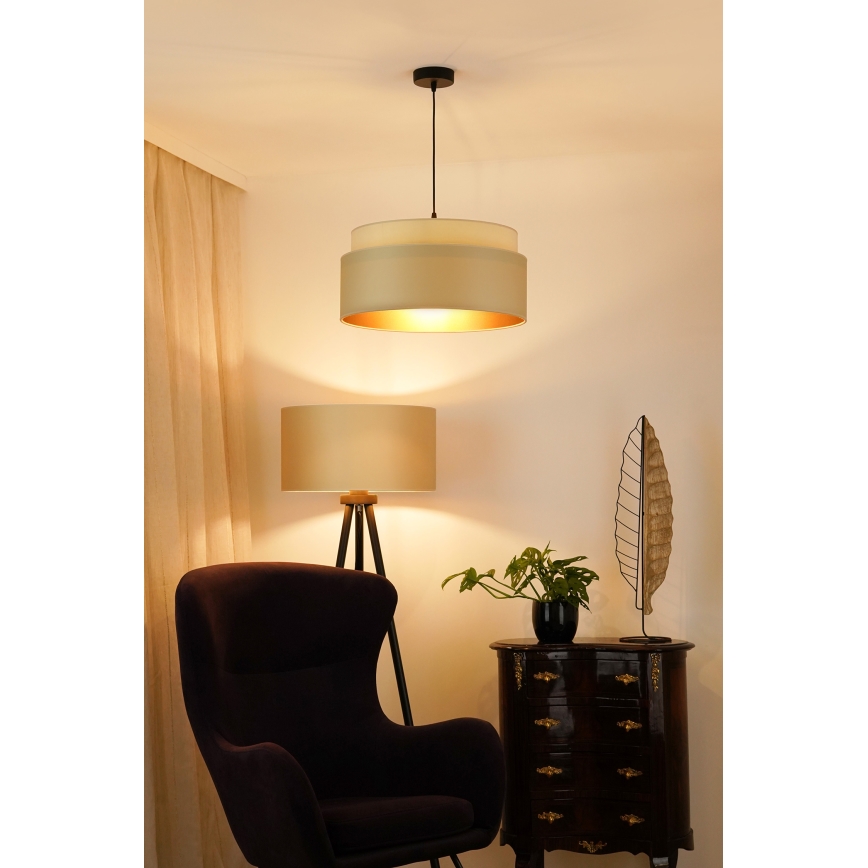 Brilagi - Lámpara colgante OREGON VEGE 1xE27/15W/230V diá. 45 cm beige