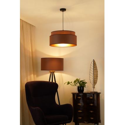 Brilagi - Lámpara colgante OREGON VEGE 1xE27/15W/230V diá. 45 cm marrón