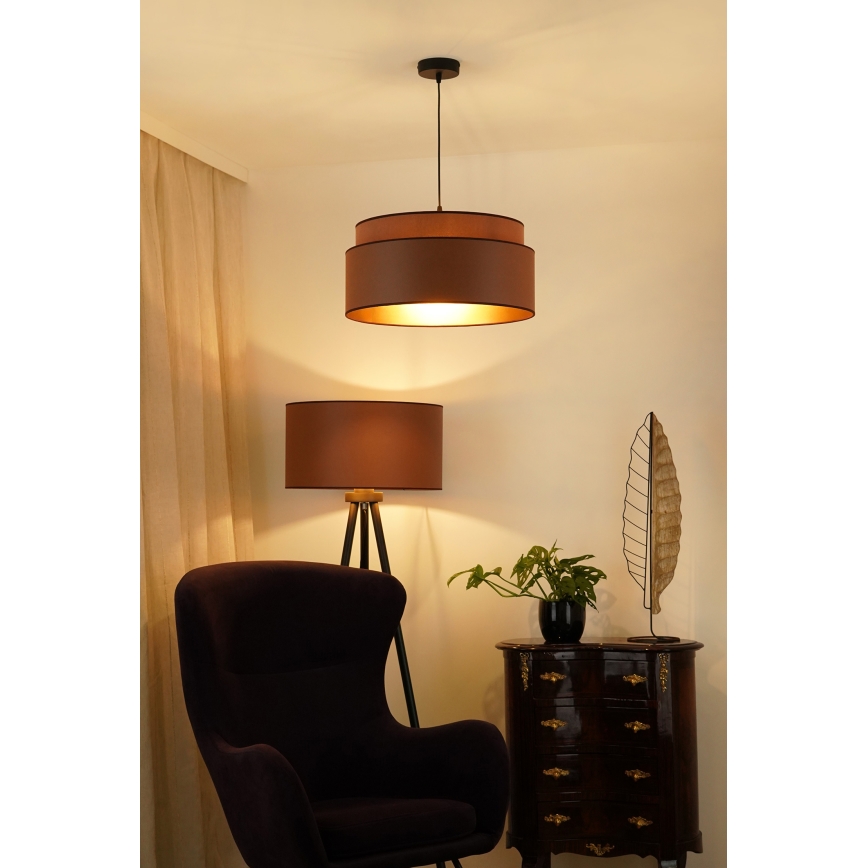Brilagi - Lámpara colgante OREGON VEGE 1xE27/15W/230V diá. 45 cm marrón