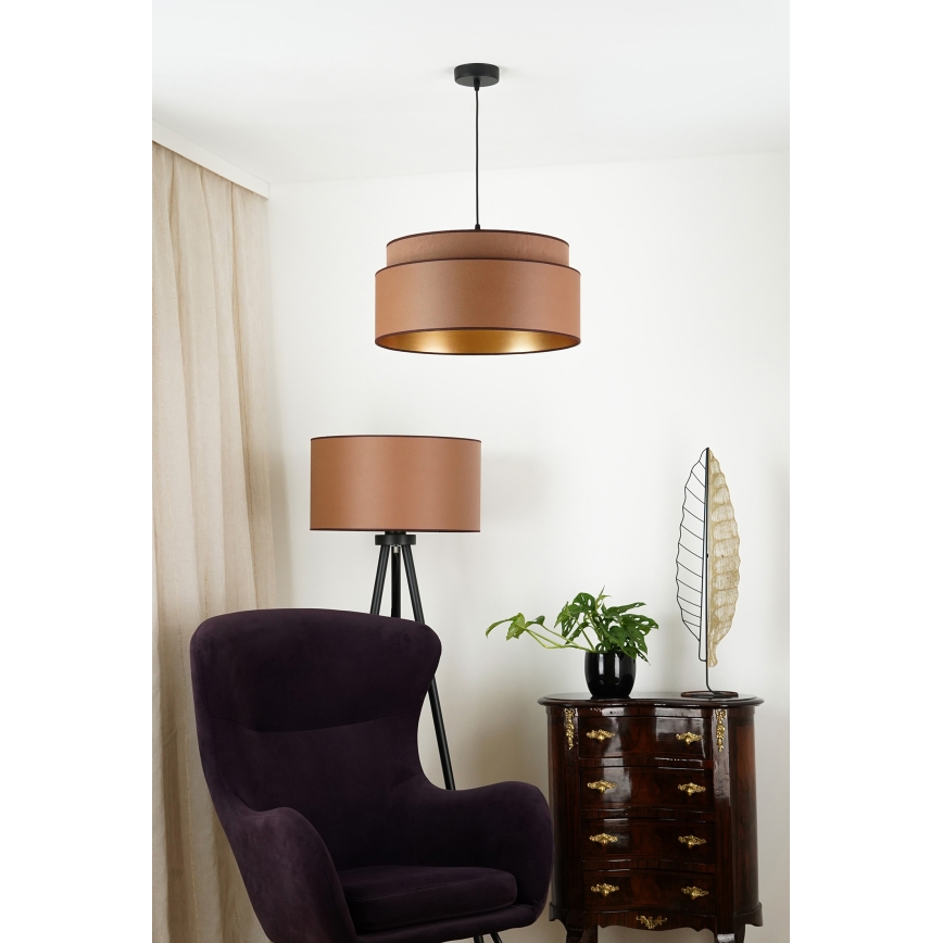 Brilagi - Lámpara colgante OREGON VEGE 1xE27/15W/230V diá. 45 cm marrón