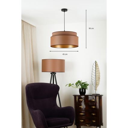 Brilagi - Lámpara colgante OREGON VEGE 1xE27/15W/230V diá. 45 cm marrón