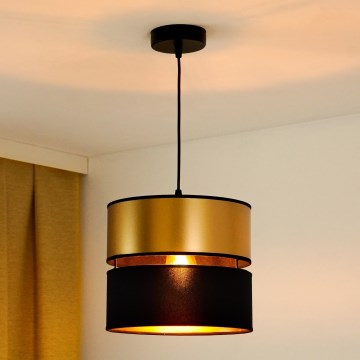 Brilagi - Lámpara colgante ROYAL 1xE27/15W/230V diá. 25 cm negro/dorado