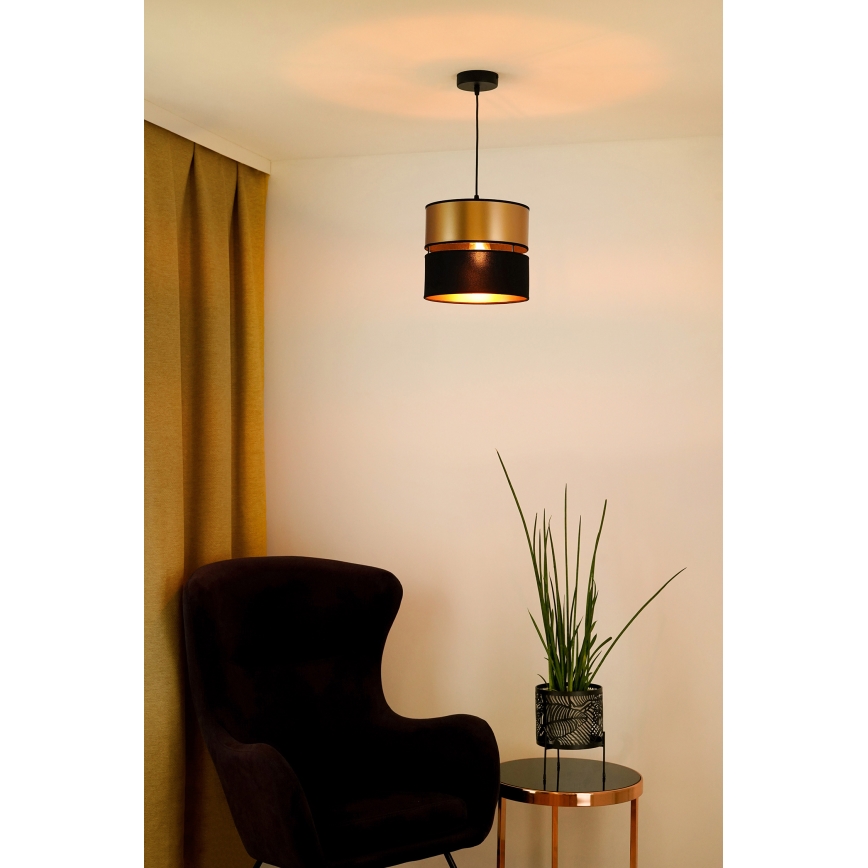 Brilagi - Lámpara colgante ROYAL 1xE27/15W/230V diá. 25 cm negro/dorado