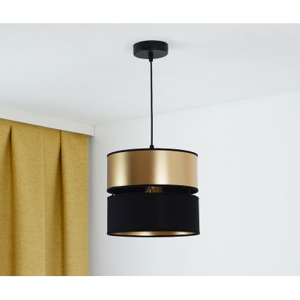 Brilagi - Lámpara colgante ROYAL 1xE27/15W/230V diá. 25 cm negro/dorado