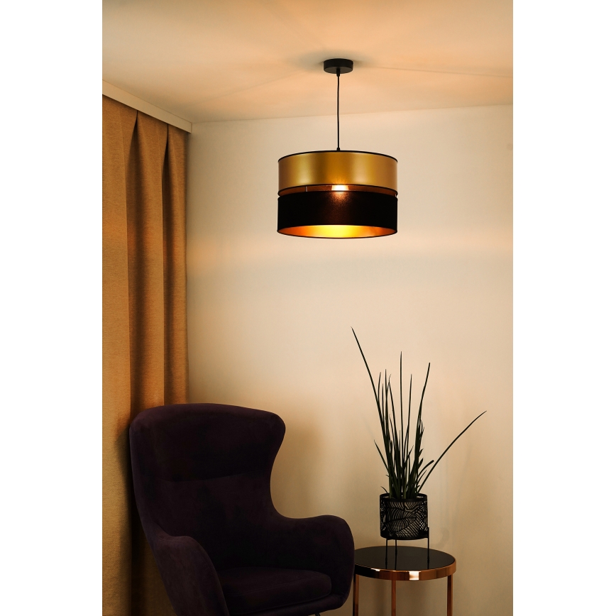 Brilagi - Lámpara colgante ROYAL 1xE27/15W/230V diá. 40 cm negro/dorado