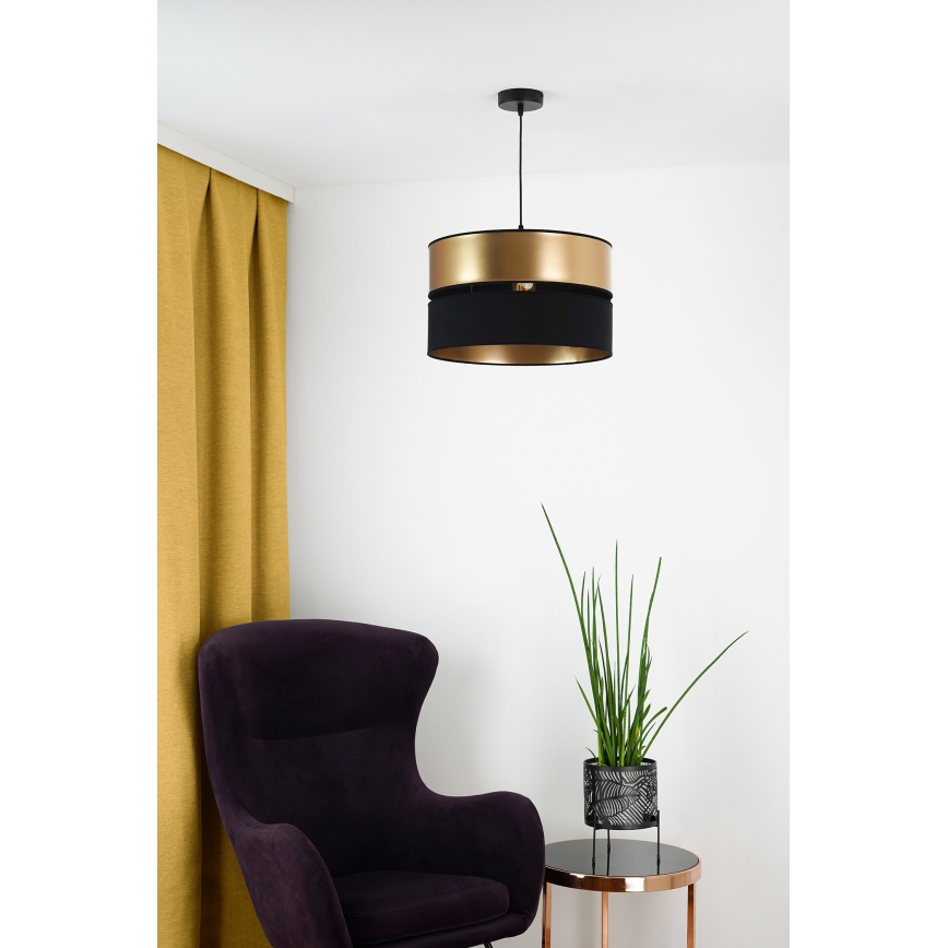 Brilagi - Lámpara colgante ROYAL 1xE27/15W/230V diá. 40 cm negro/dorado
