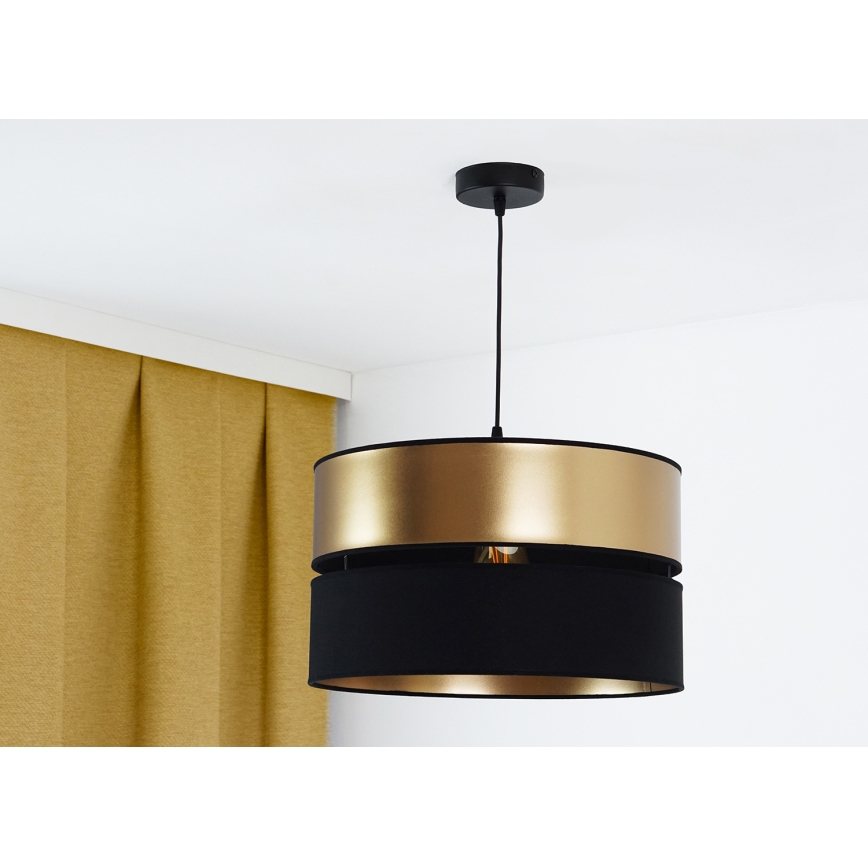 Brilagi - Lámpara colgante ROYAL 1xE27/15W/230V diá. 40 cm negro/dorado