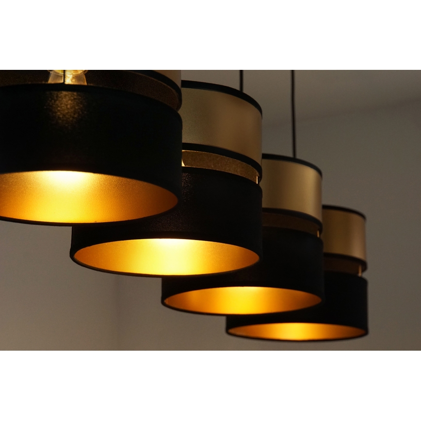 Brilagi - Lámpara colgante ROYAL 4xE27/15W/230V negro/dorado