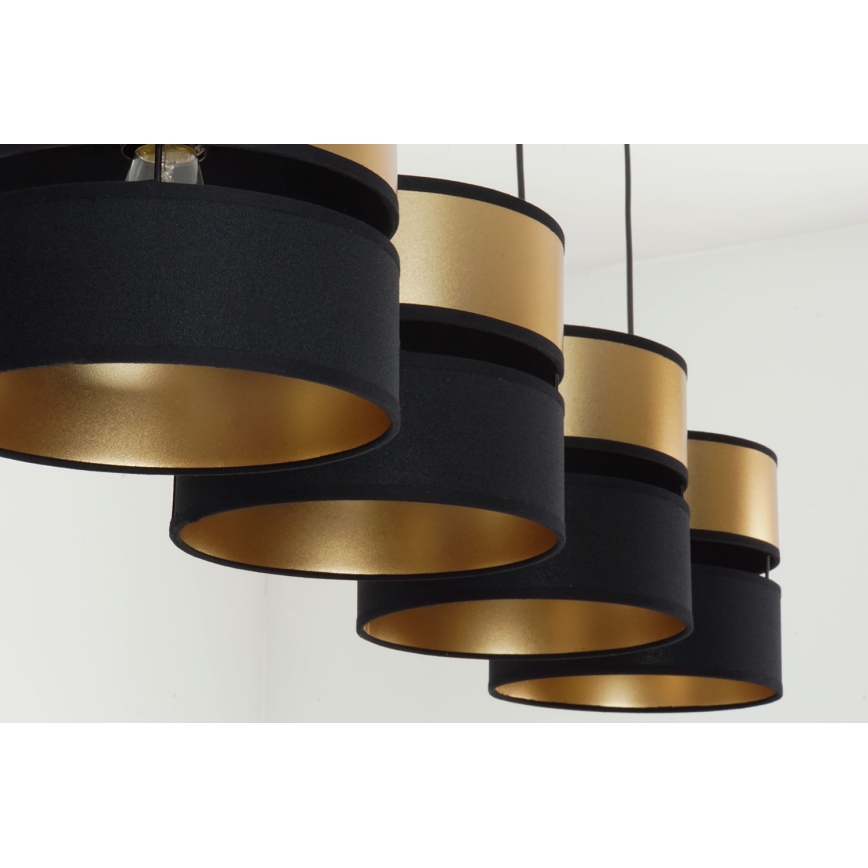 Brilagi - Lámpara colgante ROYAL 4xE27/15W/230V negro/dorado