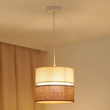 Brilagi - Lámpara colgante ROYAL YUTE 1xE27/15W/230V diá. 25 cm beige/color crema