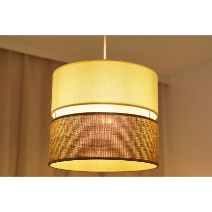 Brilagi - Lámpara colgante ROYAL YUTE 1xE27/15W/230V diá. 25 cm beige/color crema