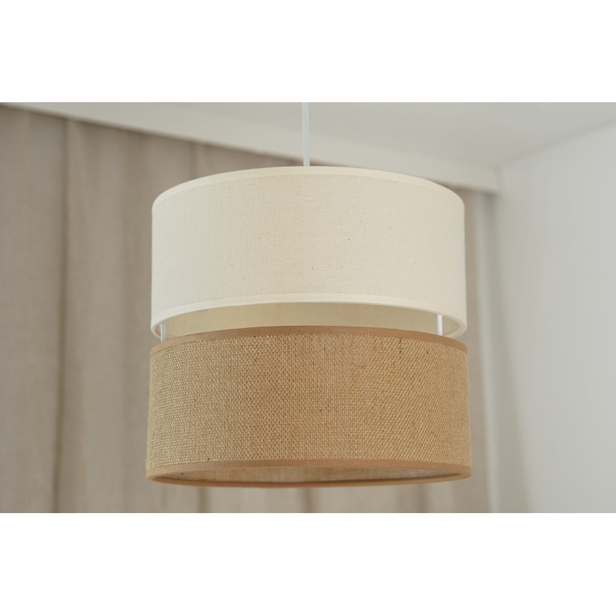 Brilagi - Lámpara colgante ROYAL YUTE 1xE27/15W/230V diá. 25 cm beige/color crema