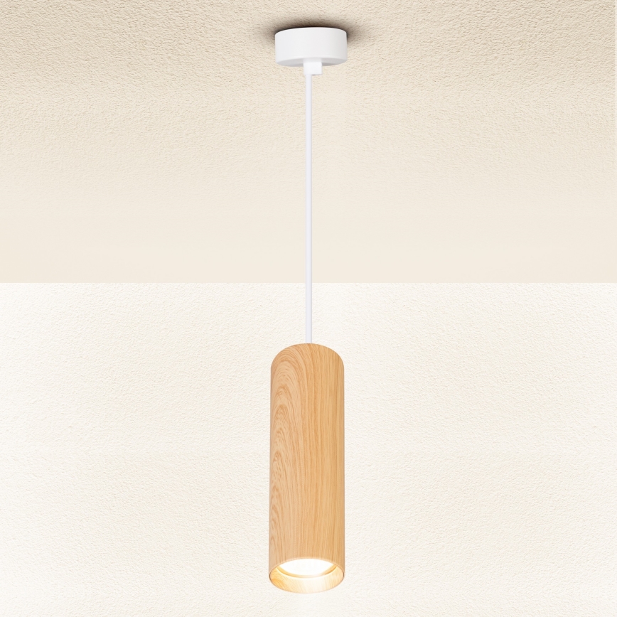 Brilagi - Lámpara colgante SELE 1xGU10/30W/230V decoración blanco/roble