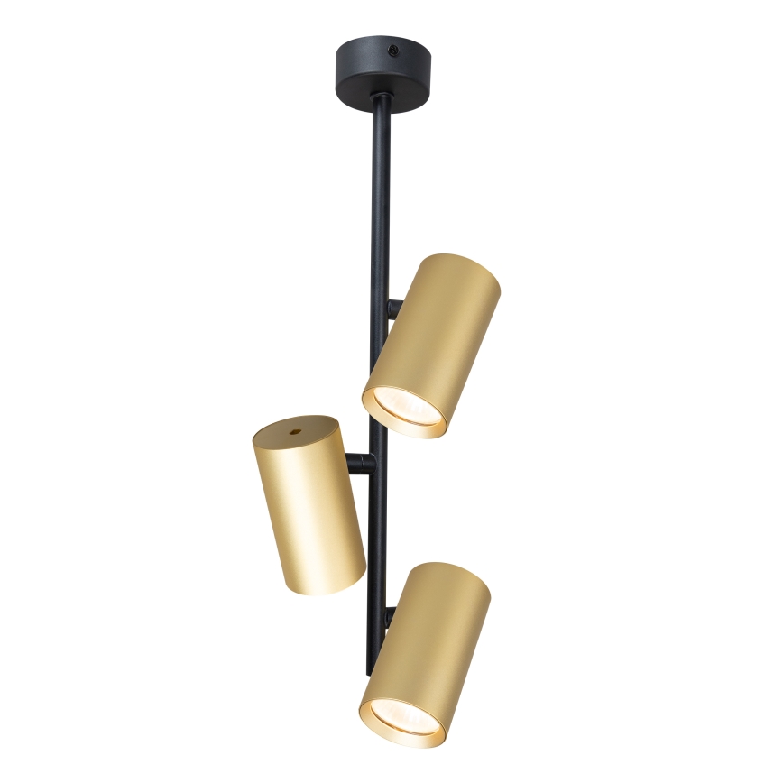 Brilagi - Lámpara colgante SELE VERTICAL 3xGU10/30W/230V negro/dorado