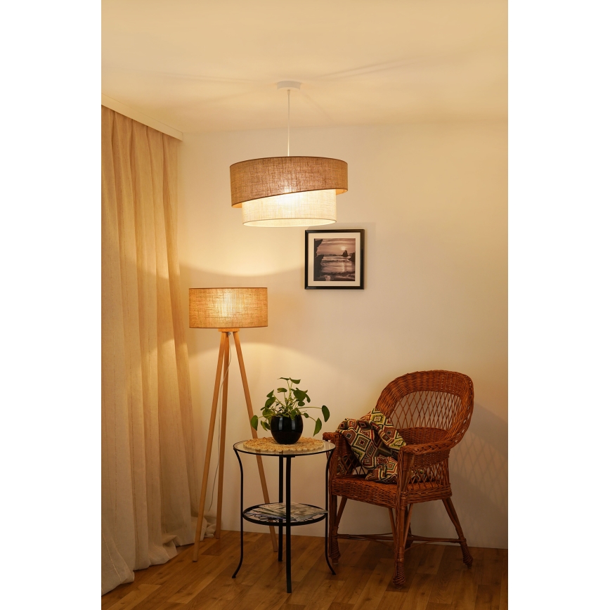 Brilagi - Lámpara colgante SHINE 1xE27/15W/230V diá. 50 cm beige/color crema