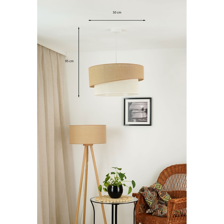 Brilagi - Lámpara colgante SHINE 1xE27/15W/230V diá. 50 cm beige/color crema