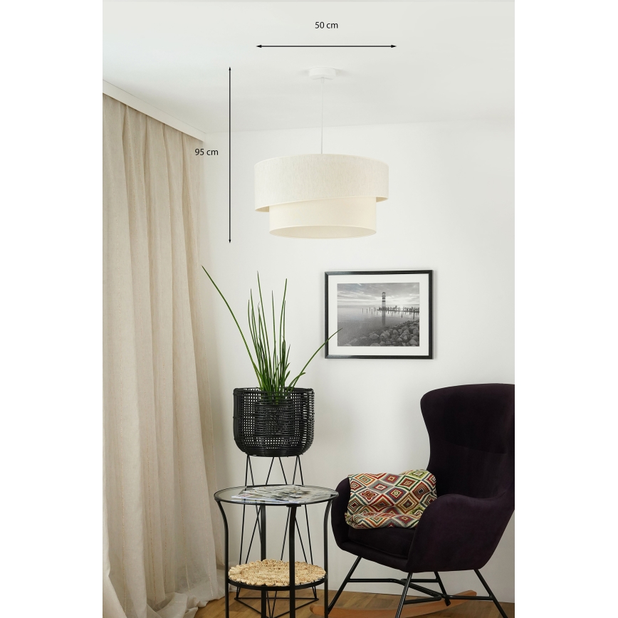Brilagi - Lámpara colgante SHINE 1xE27/15W/230V diá. 50 cm color crema