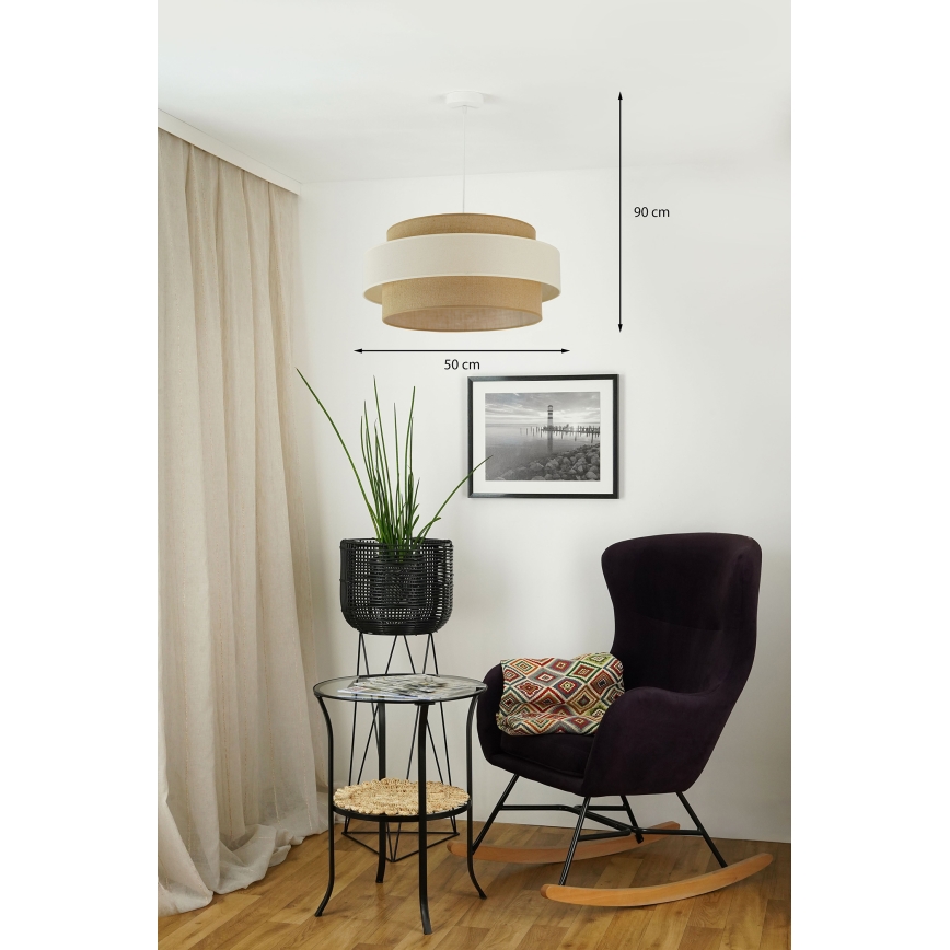 Brilagi - Lámpara colgante SPACE LIGHT 1xE27/15W/230V diá. 50 cm beige/color crema