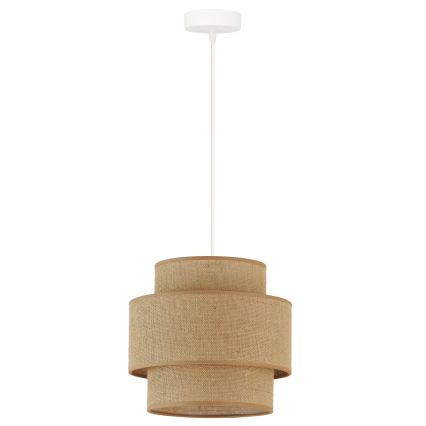 Brilagi - Lámpara colgante SPACE YUTE 1xE27/15W/230V diá. 25 cm beige/blanco