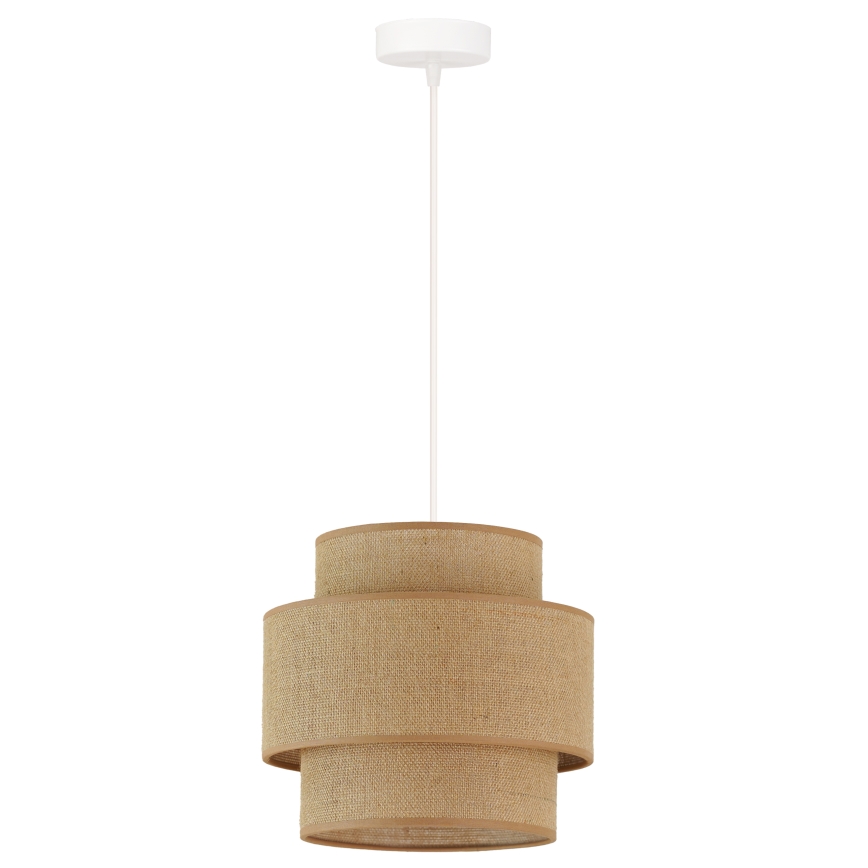 Brilagi - Lámpara colgante SPACE YUTE 1xE27/15W/230V diá. 25 cm beige/blanco