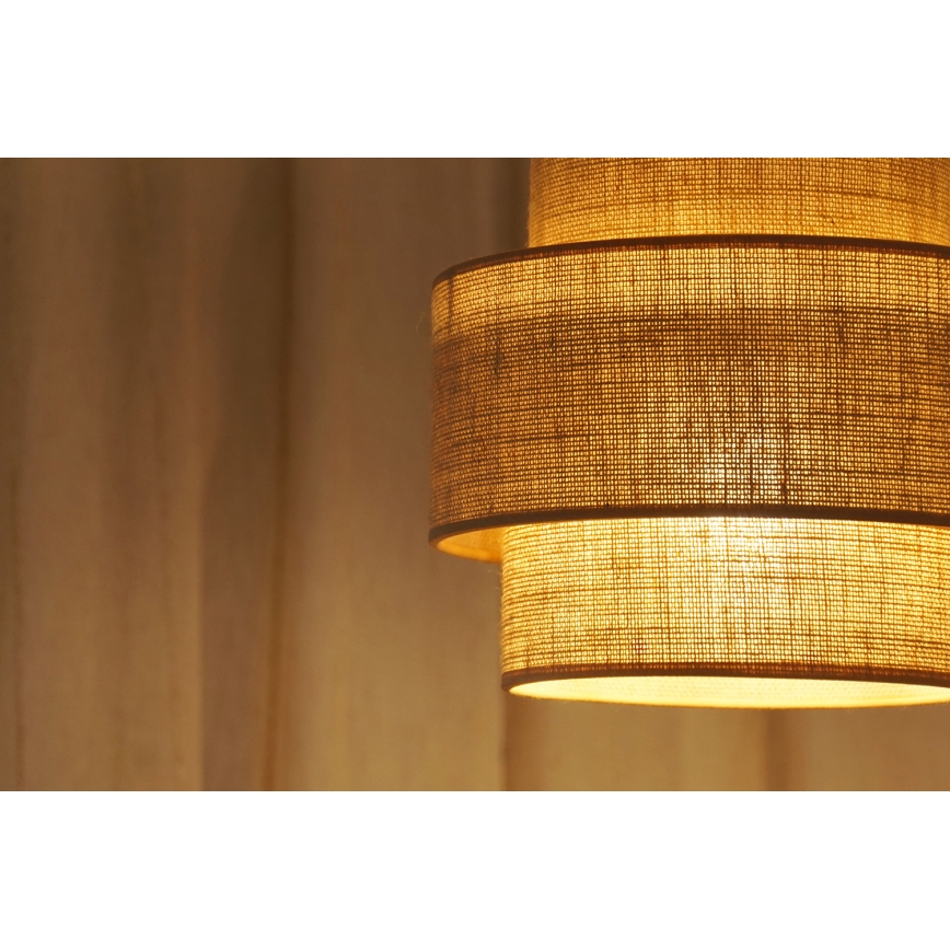 Brilagi - Lámpara colgante SPACE YUTE 1xE27/15W/230V diá. 25 cm beige/blanco