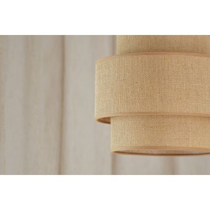 Brilagi - Lámpara colgante SPACE YUTE 1xE27/15W/230V diá. 25 cm beige/blanco
