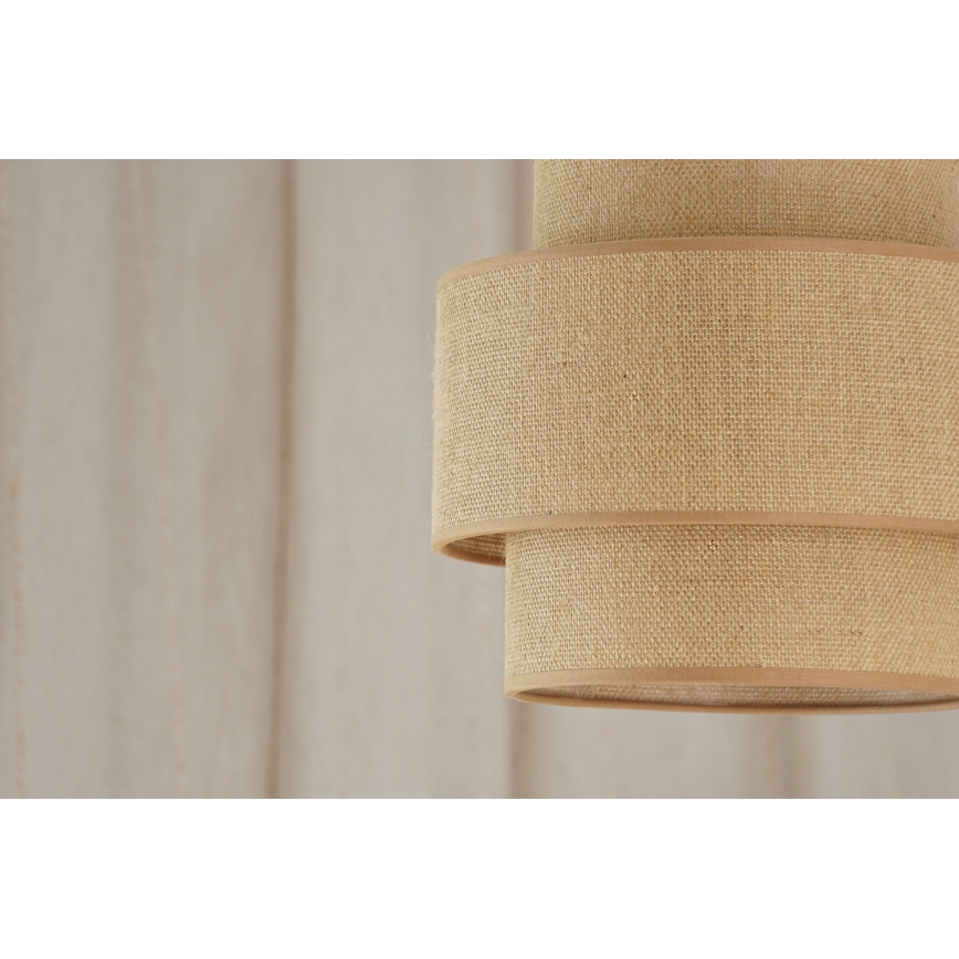 Brilagi - Lámpara colgante SPACE YUTE 1xE27/15W/230V diá. 25 cm beige/blanco
