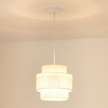 Brilagi - Lámpara colgante SPACE YUTE 1xE27/15W/230V diá. 25 cm color crema/blanco