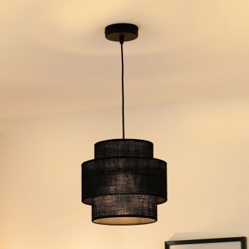 Brilagi - Lámpara colgante SPACE YUTE 1xE27/15W/230V diá. 25 cm negro