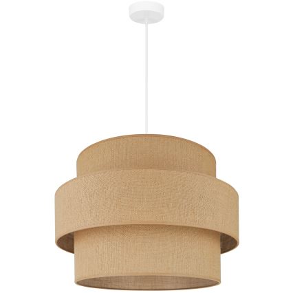 Brilagi - Lámpara colgante SPACE YUTE 1xE27/15W/230V diá. 50 cm beige/blanco