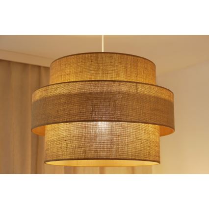 Brilagi - Lámpara colgante SPACE YUTE 1xE27/15W/230V diá. 50 cm beige/blanco