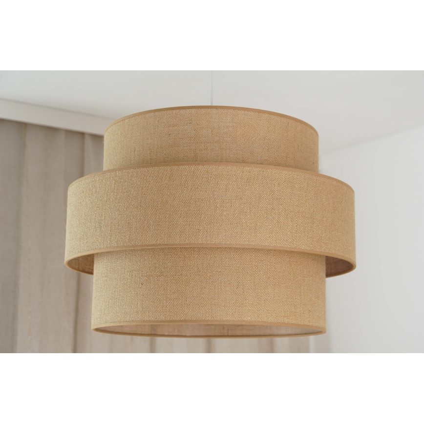 Brilagi - Lámpara colgante SPACE YUTE 1xE27/15W/230V diá. 50 cm beige/blanco