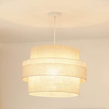 Brilagi - Lámpara colgante SPACE YUTE 1xE27/15W/230V diá. 50 cm color crema/blanco