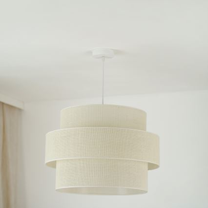 Brilagi - Lámpara colgante SPACE YUTE 1xE27/15W/230V diá. 50 cm color crema/blanco