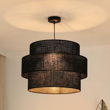 Brilagi - Lámpara colgante SPACE YUTE 1xE27/15W/230V diá. 50 cm negro