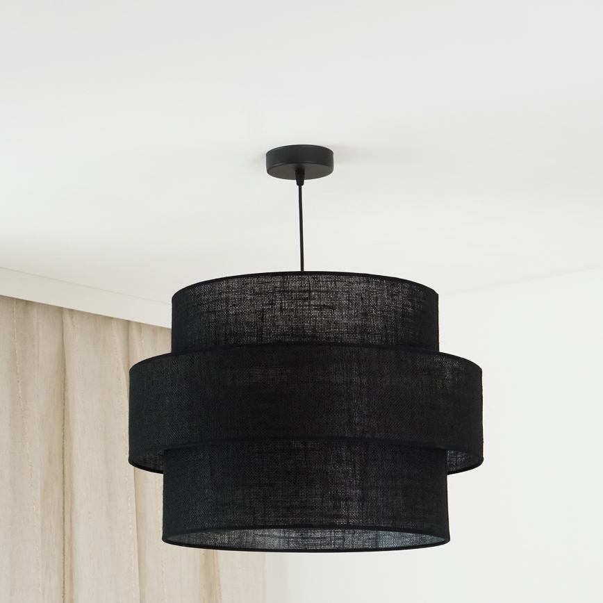 Brilagi - Lámpara colgante SPACE YUTE 1xE27/15W/230V diá. 50 cm negro