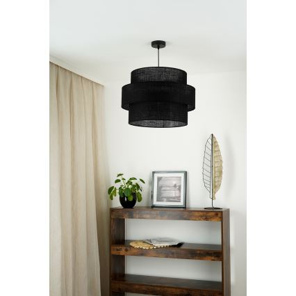 Brilagi - Lámpara colgante SPACE YUTE 1xE27/15W/230V diá. 50 cm negro