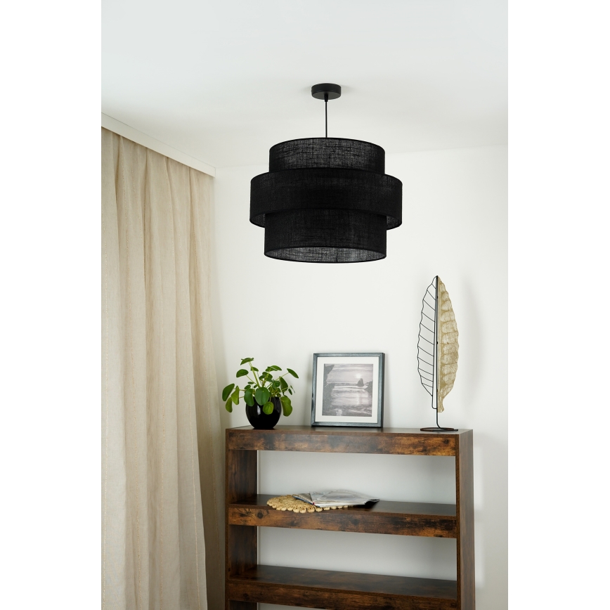 Brilagi - Lámpara colgante SPACE YUTE 1xE27/15W/230V diá. 50 cm negro