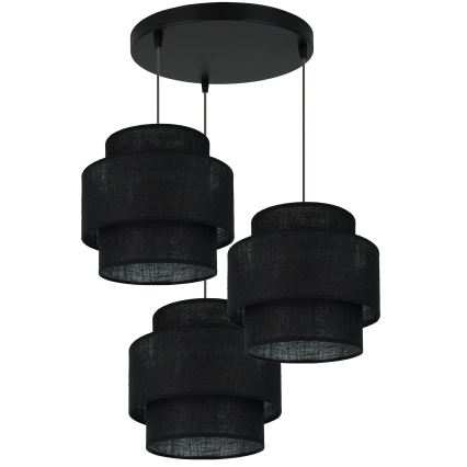 Brilagi - Lámpara colgante SPACE YUTE 3xE27/15W/230V negro