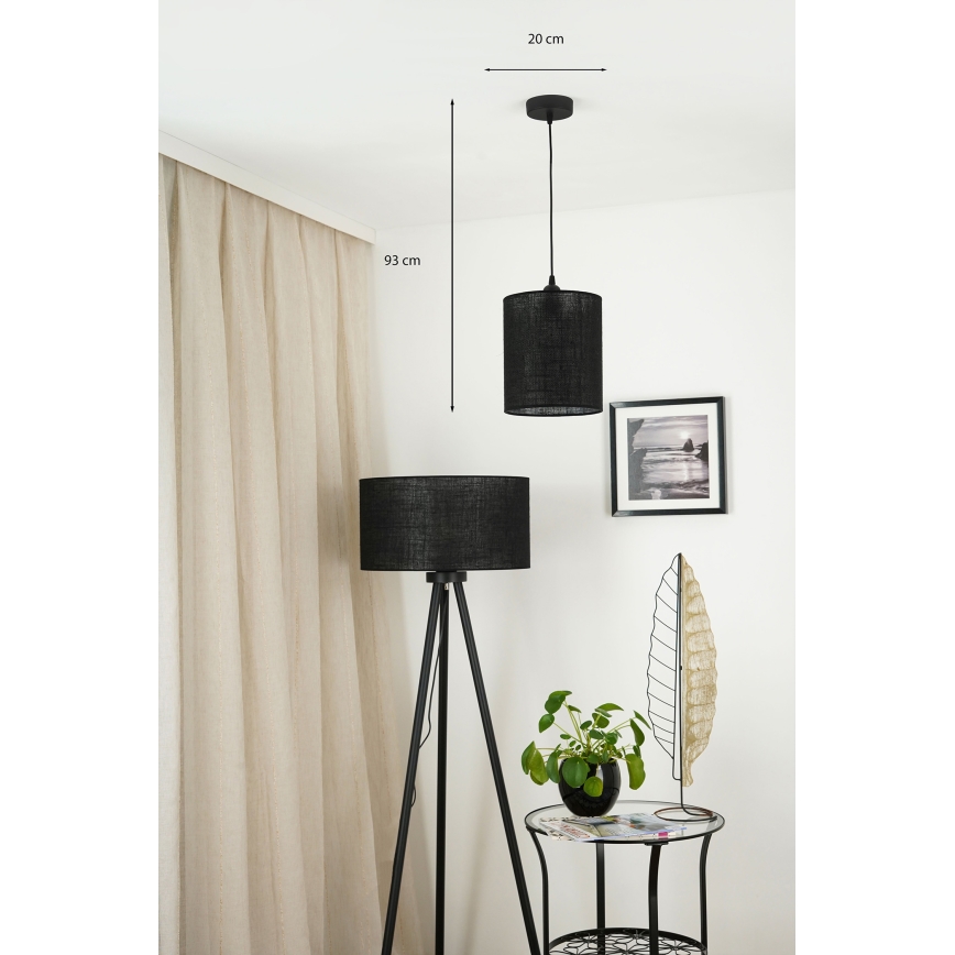 Brilagi - Lámpara colgante TUBES 1xE27/15W/230V diá. 20 cm negro