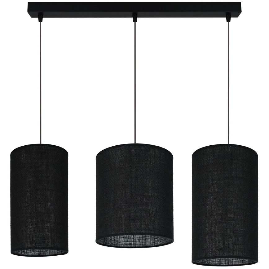 Brilagi - Lámpara colgante TUBES 3xE27/15W/230V negro