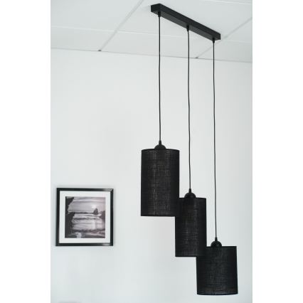 Brilagi - Lámpara colgante TUBES 3xE27/15W/230V negro