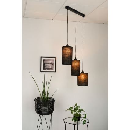 Brilagi - Lámpara colgante TUBES 3xE27/15W/230V negro