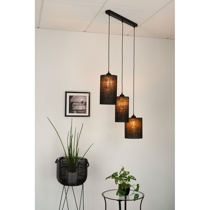 Brilagi - Lámpara colgante TUBES 3xE27/15W/230V negro