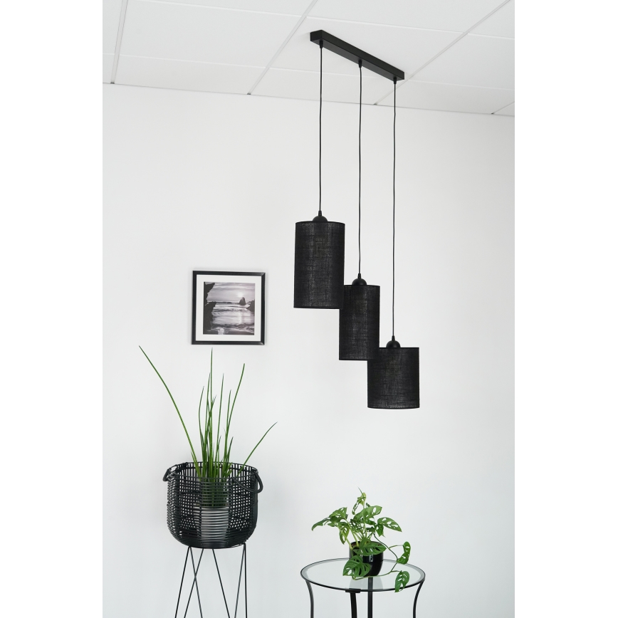 Brilagi - Lámpara colgante TUBES 3xE27/15W/230V negro