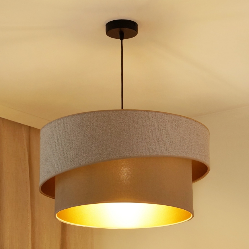 Brilagi - Lámpara colgante VEGAS SHINE 1xE27/15W/230V diá. 50 cm color crema/beige